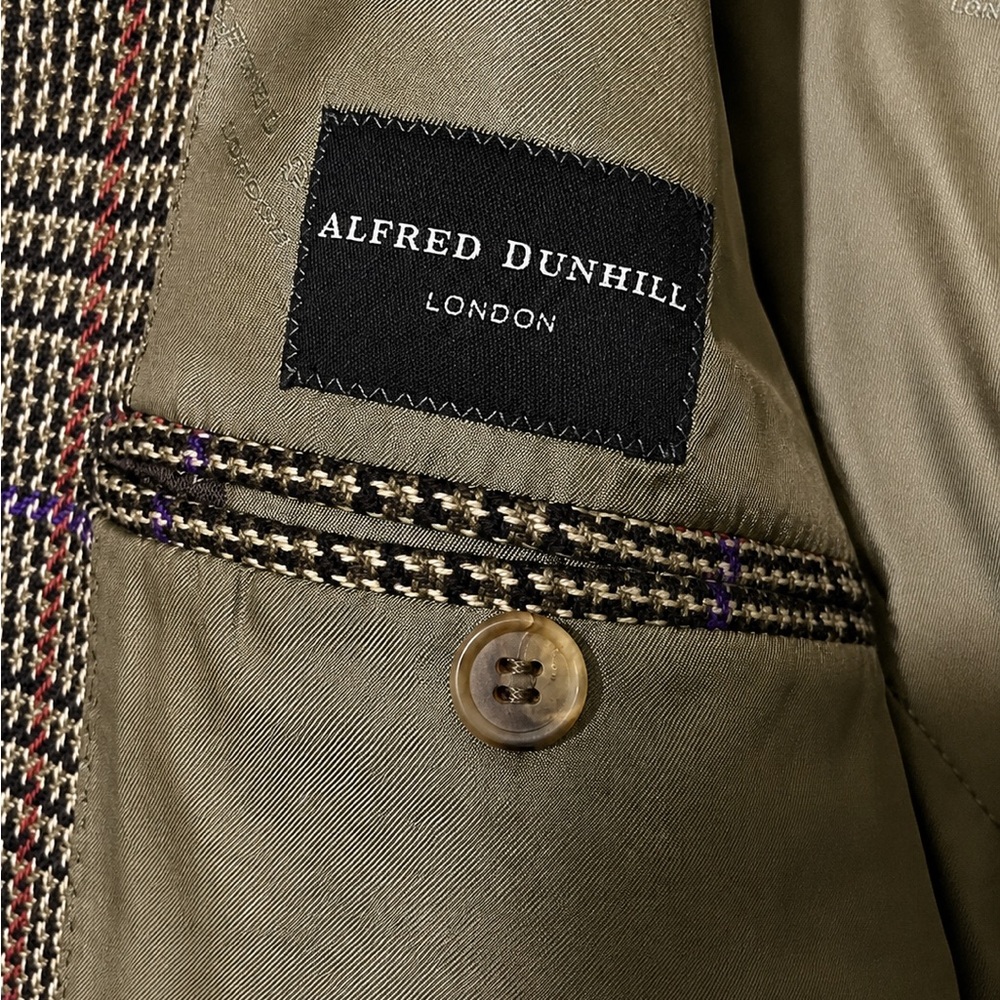 Alfred Dunhill 100% Cashmere Prince of Wales Sport Coat + Massimo Bizzocchi Tie - Picture 3 of 4